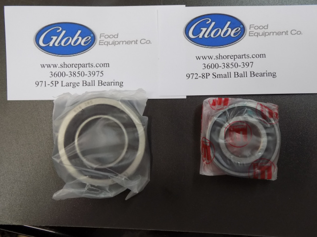 Globe Models 3600, 3850, 3975 Large & Small Bearings parts 972-5P & 972-8P